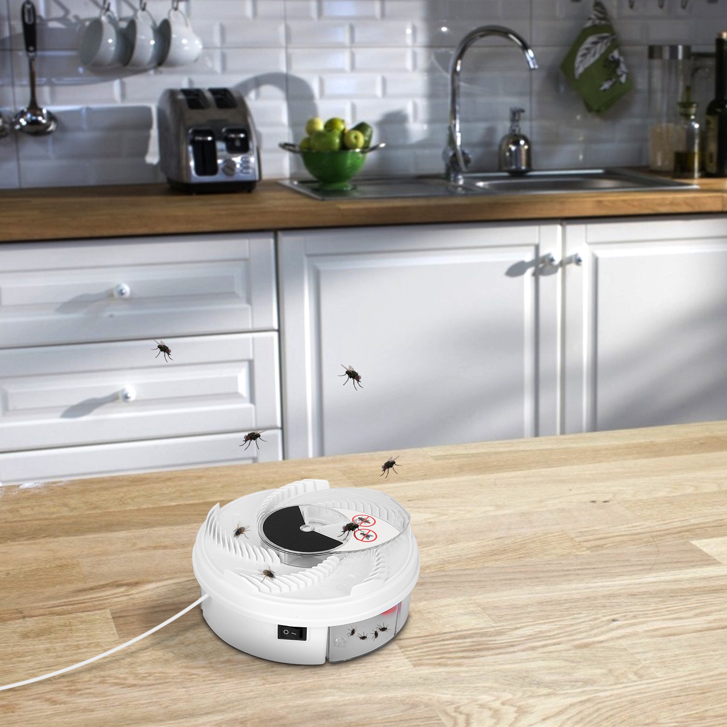 Presa Eléctrica Automática de Moscas con Brazo Rotativo, Repelente de Insectos para Hogar y Restaurante — imagen 9