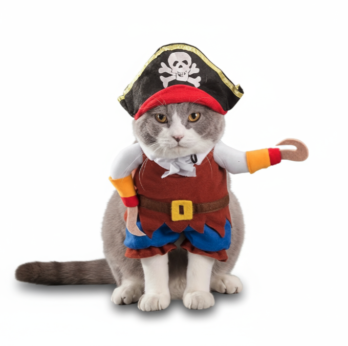 Pet Dog Pirate Costume Universal Two-Legged Pet Clothing Cute Pet Pirate Transforming Outfit — image 1