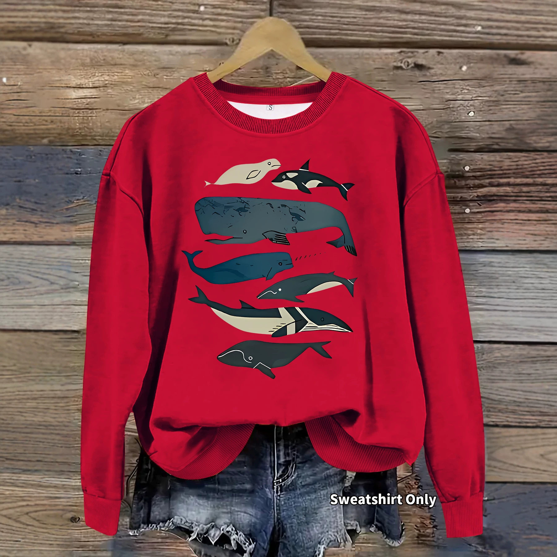 Fish print loose women's hoodie — image 6