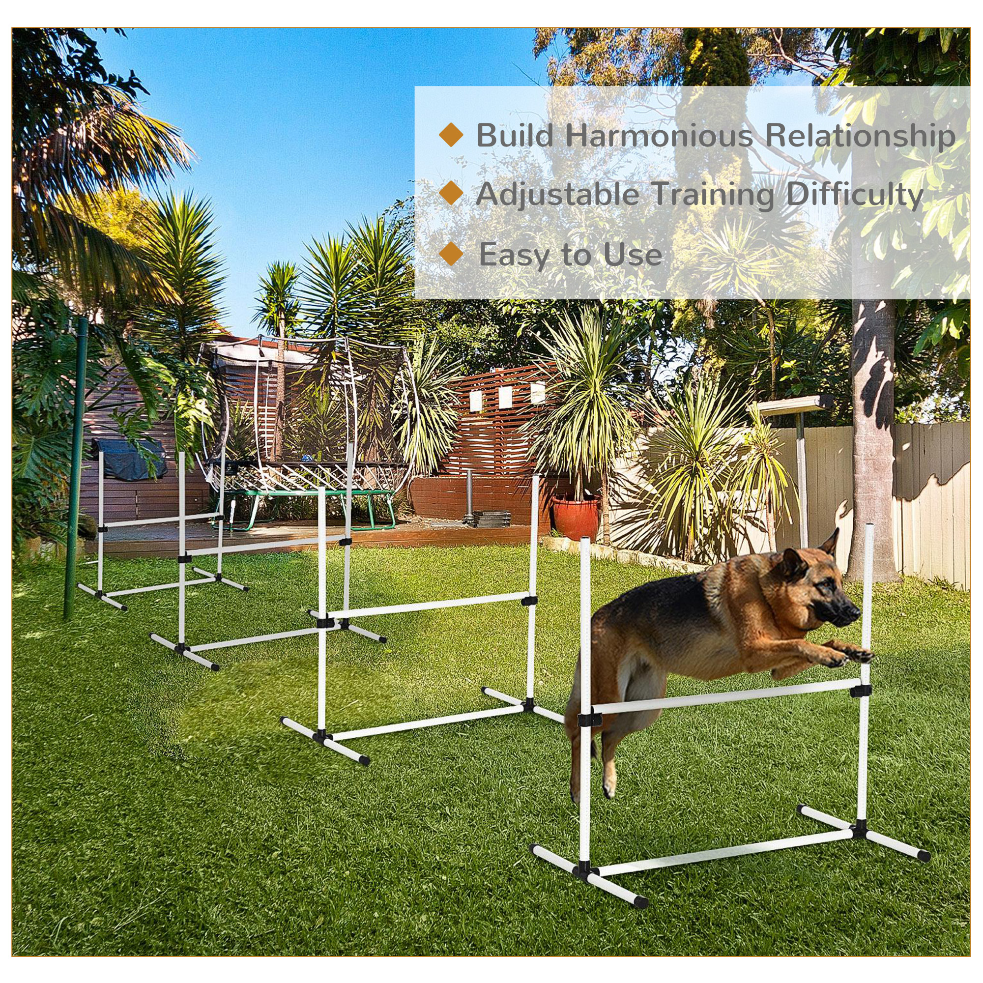 4-piece Dog Agility Training Equipment With Height-adjustable Jumping Poles — image 2