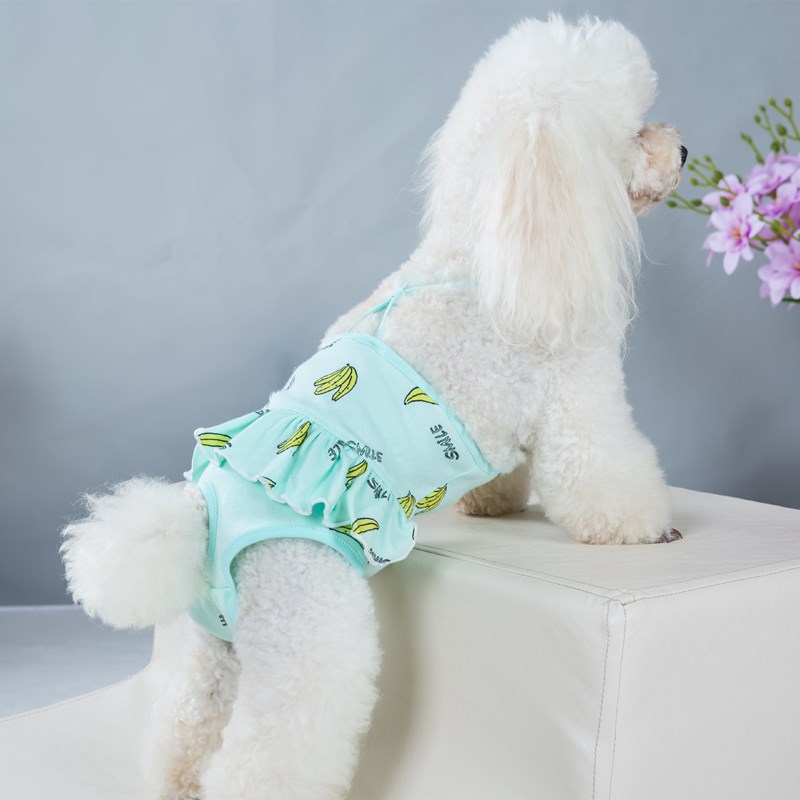 New Pet Physiological Pants Banana Print Strap Small Dog Bitches Hygiene Pants Dog Menstrual Pants — image 1
