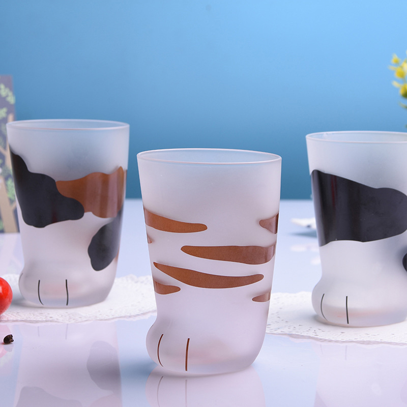 Creative Cute Cat Paws Glass Tiger Paws Mug Office Coffee Mug Tumbler Personality Breakfast Milk Porcelain Cup Gift — image 1