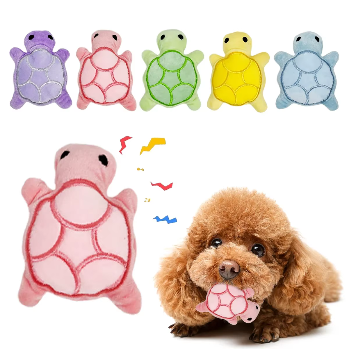 Juguetes para Perros Tortuga de Plush Pequeño Juguetes de Mordida para Cachorros Alivio del Diente Interactivo Seguro y Divertido — imagen 1