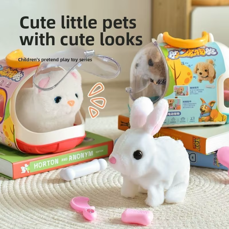 Nuevos juguetes de peluche eléctrico para niños simulando animales de sonido con sets de juguete de casa para niños y niñas con jaulas — imagen 3