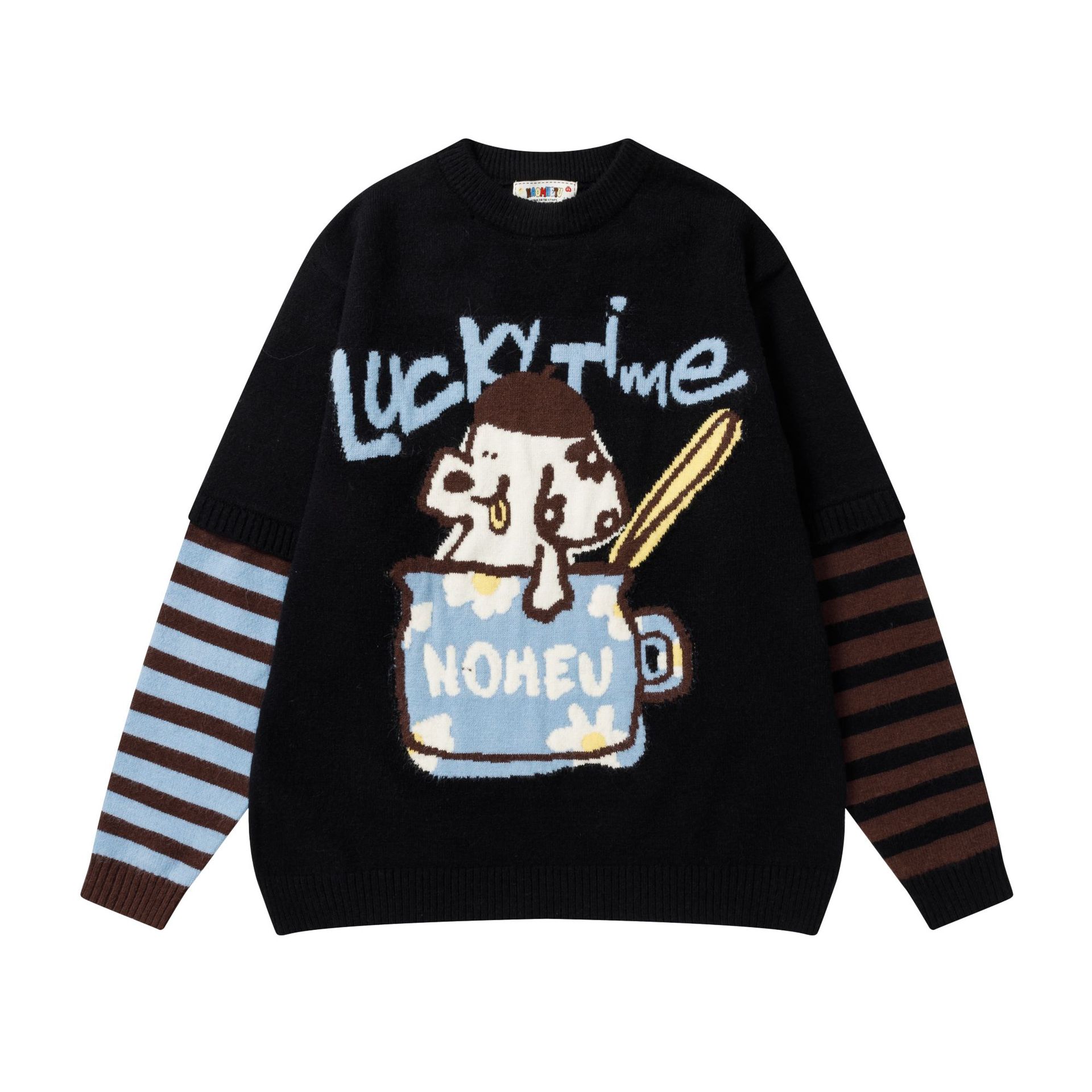 Fake two puppy jacquard sweaters — image 2
