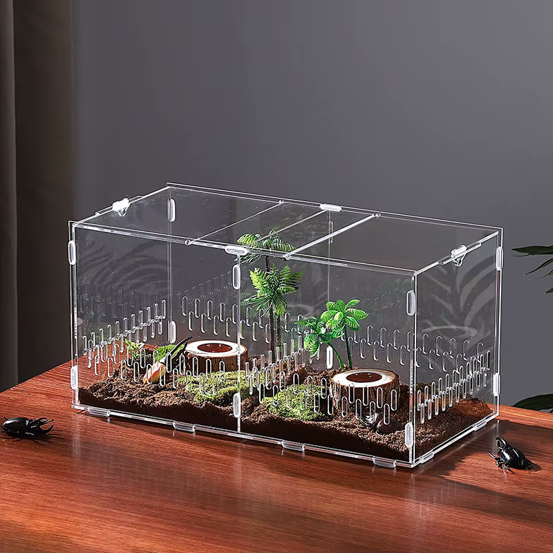 Reptile Terrariums Breeding Tank, Acrylic Breeding Box Terrarium Cage Tank for Small Reptiles, Insects, Lizard, Home Office — image 4