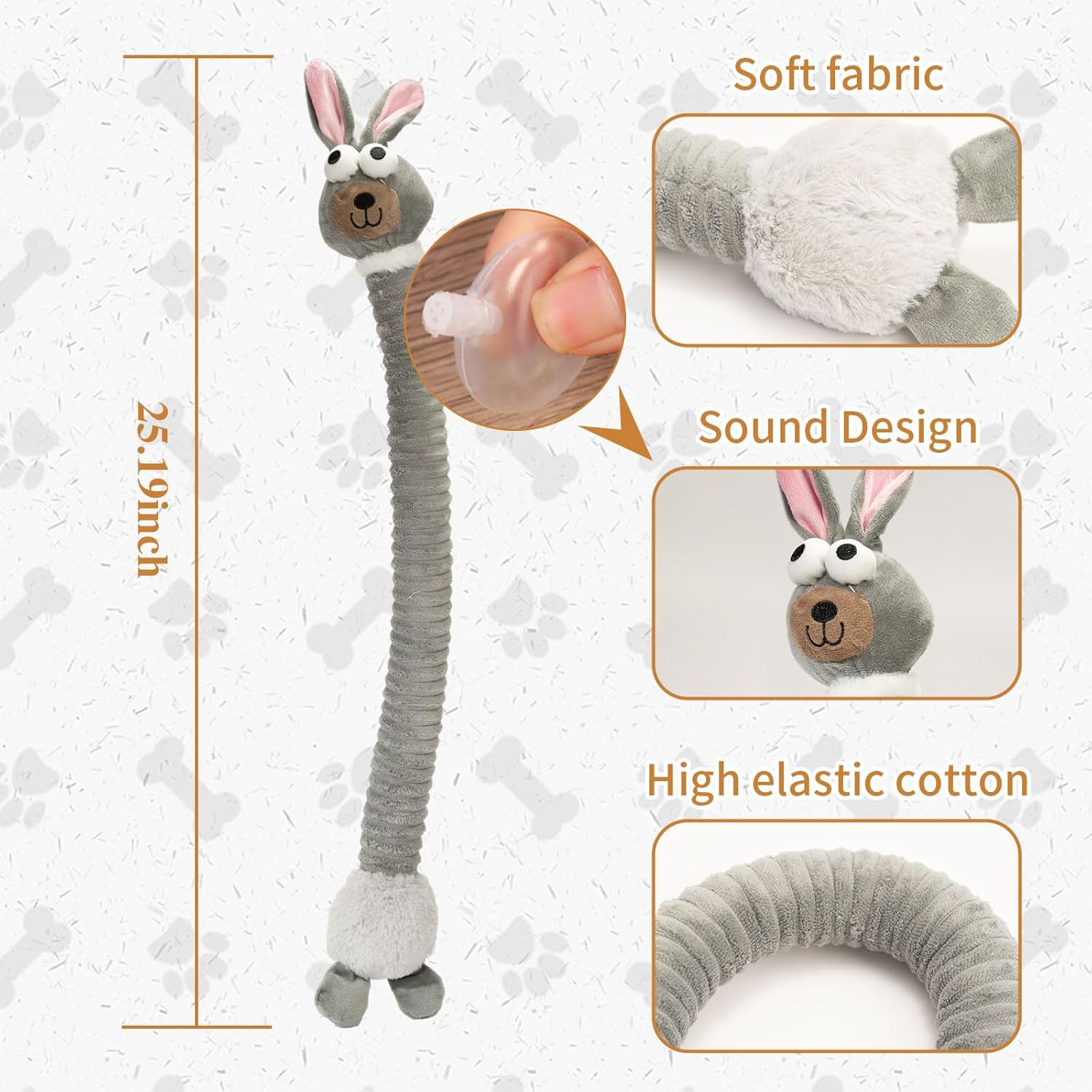 Juguetes de Perro con Sonido Plush para Cachorros Juguetes de Peluche y Crinkle para Perros Pequeños Medianos Grandes — imagen 2