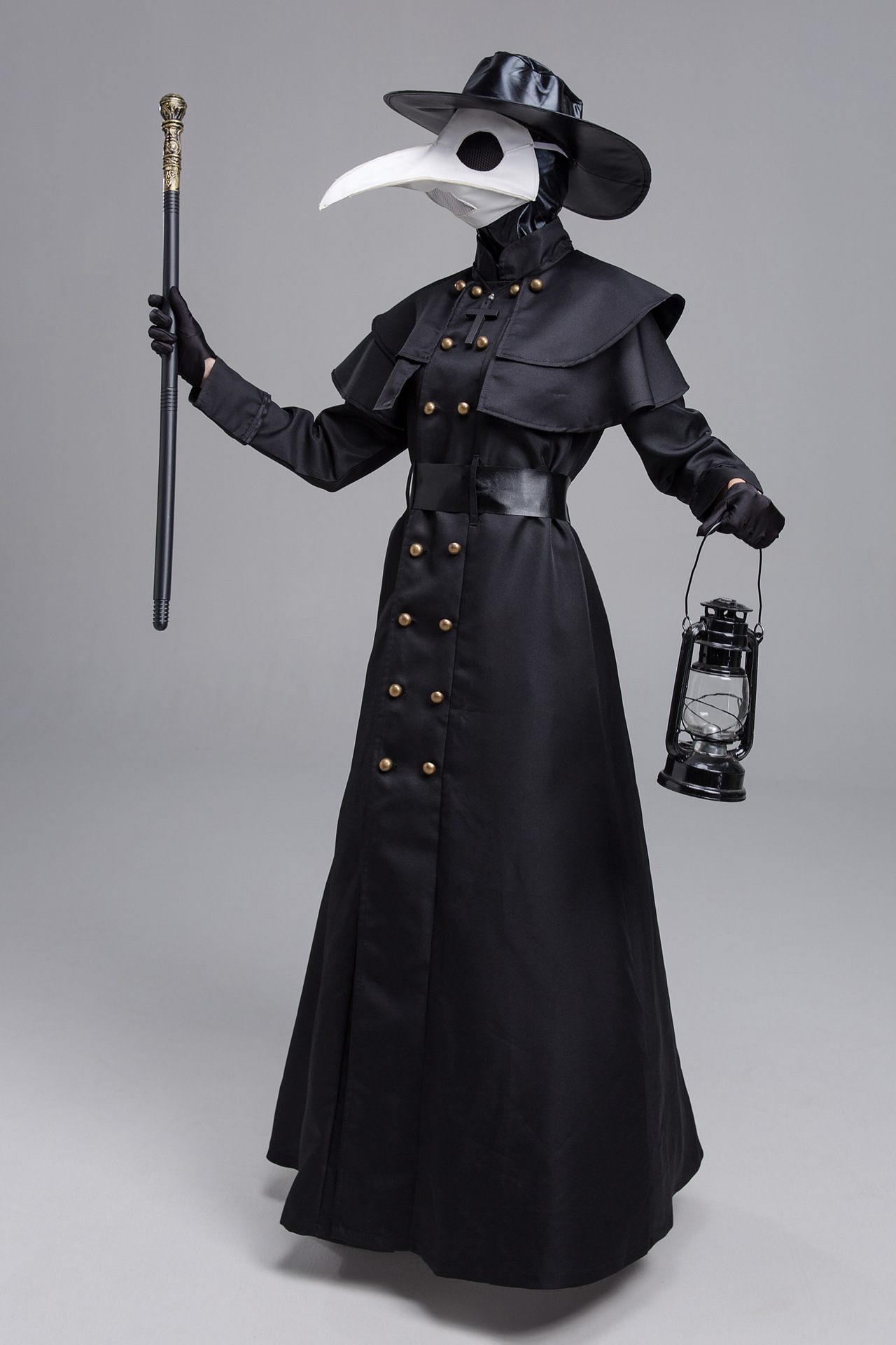 Disfraz de Doctor de la Peste Medieval de Halloween con Cara de Halcón y Boca Larga — imagen 6