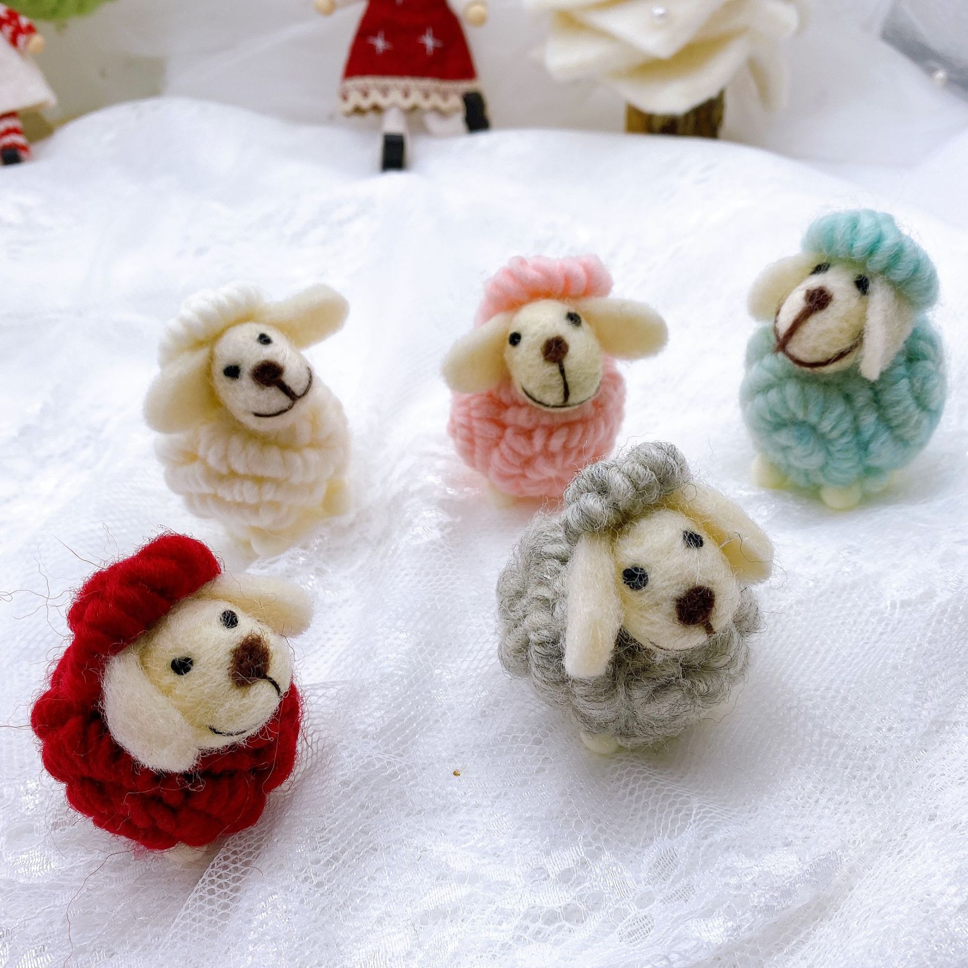 Christmas Wool Felt Lamb Tree Ornament Creative Gift Decoration Accessory — image 4