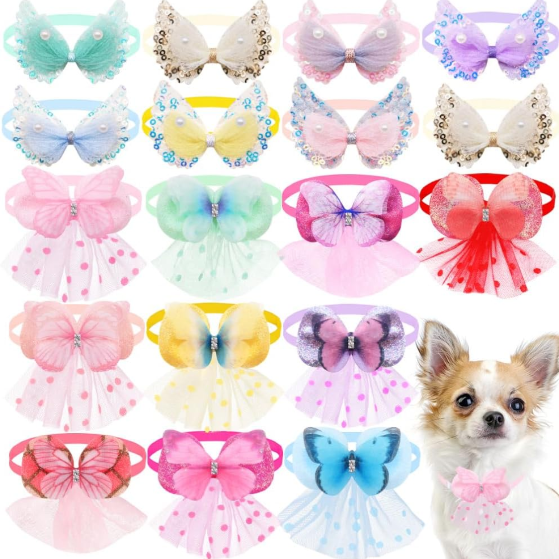20 Piezas de Collares Lindos para Perros, Accesorio de Aseo para Cachorros y Gatos de Raza Pequeña — imagen 1