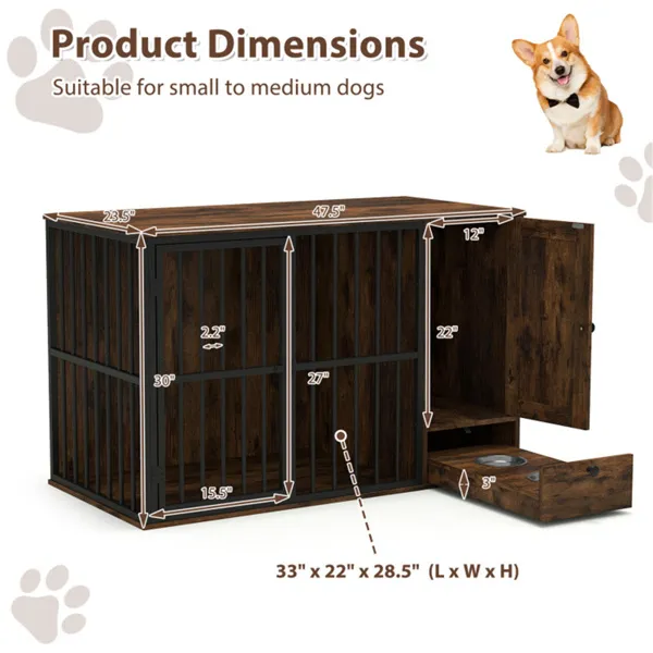 Mesa de Comedor para Perros 2 en 1 con Alimento Automático, Tubo Metálico Resistente a Mordeduras para Canes Pequeños y Medianos — imagen 3