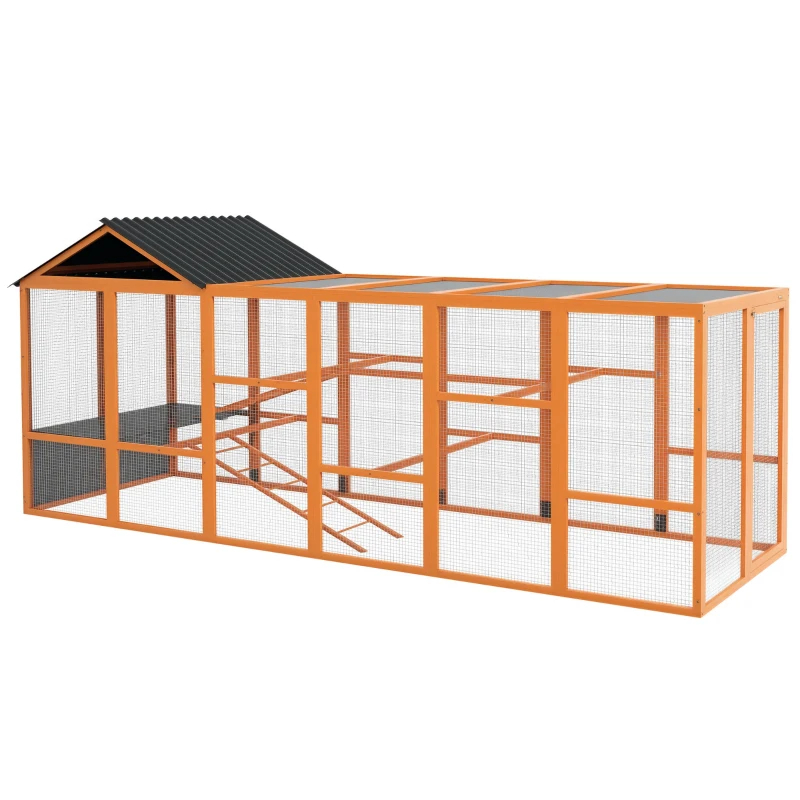 Wooden Chicken Coop Run For 6 -10 Chickens, Hen House Add-On With Storage, Perches, Multiple Packages — imagen 10