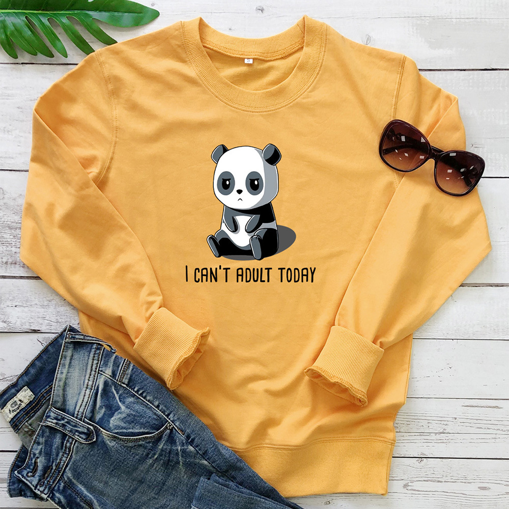 I CAN'T ADULT TODAY letter panda printed hoodie — image 5