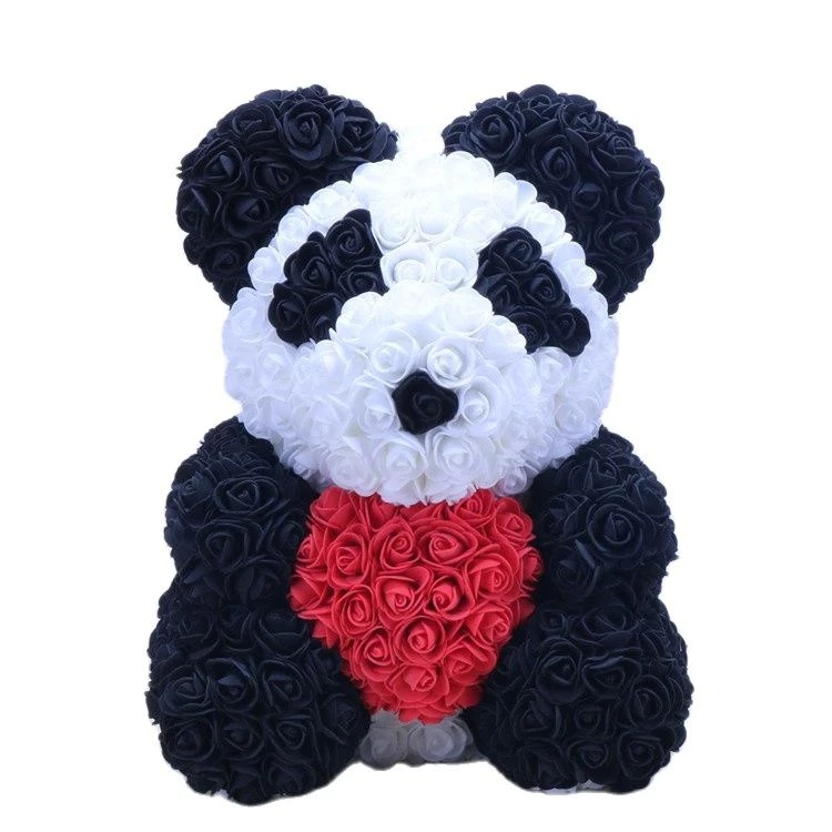 Ramo de rosas simuladas de oso que abraza el corazón, regalo de cumpleaños para ositos de peluche — imagen 8