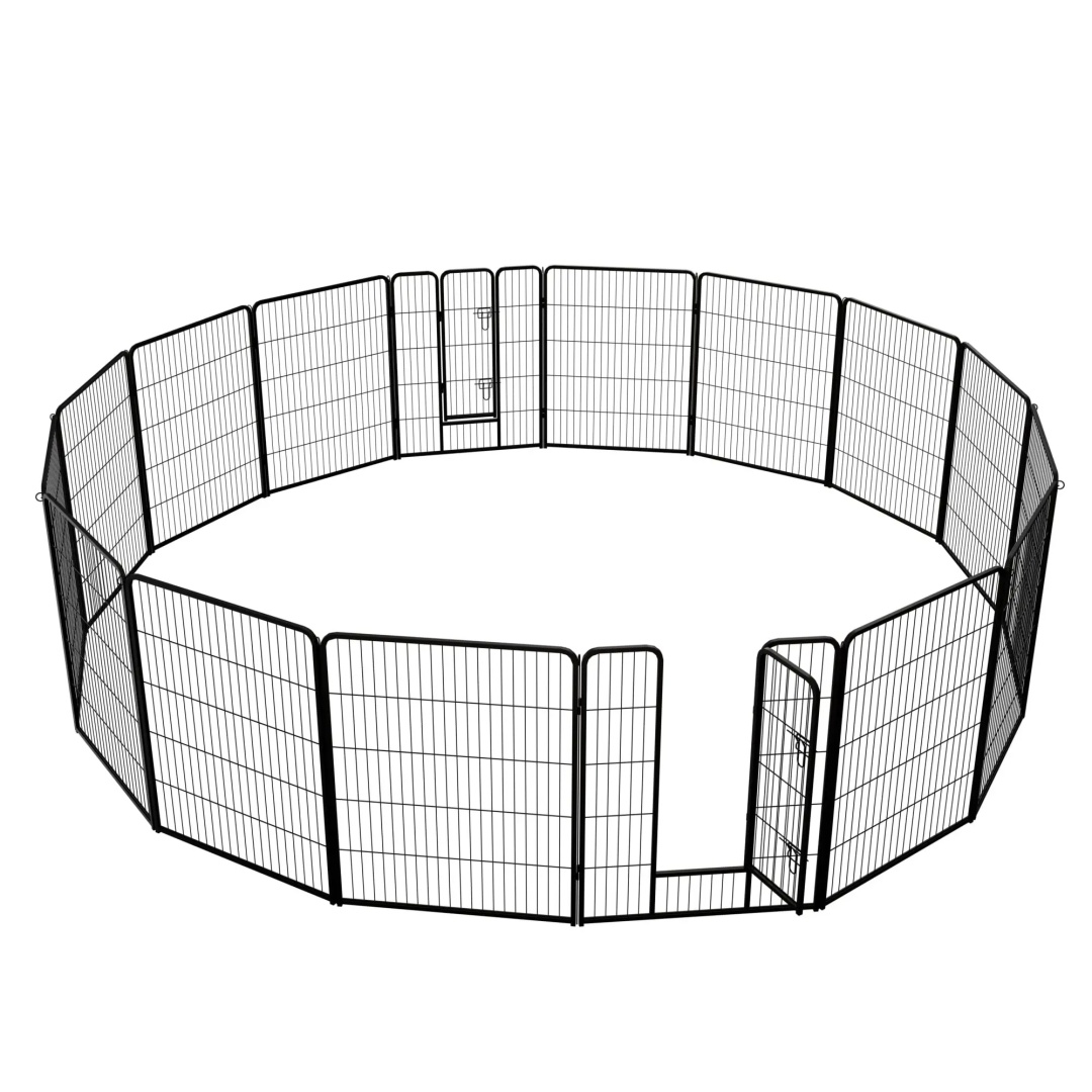 Cubo de Juego para Perros, 40 Pulgadas - 16 Paneles, Corral para Perros Grande/Medio/Pequeño con Puertas Reversibles para Caravana, Camping y Jardín — imagen 11