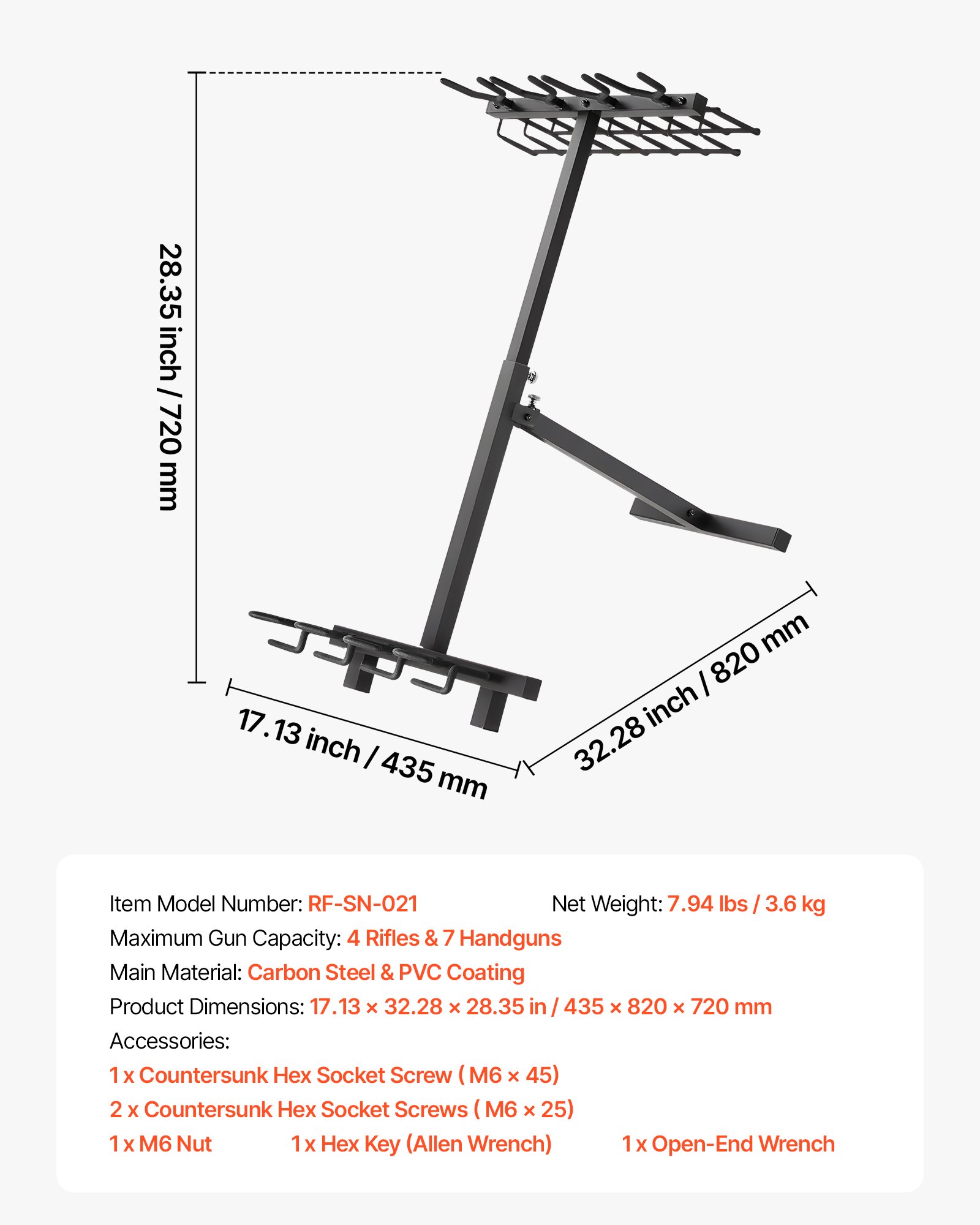 Estantería de Armas Portátil, Plegable, Resistente al Acero para Escopetas y Rifles, Soporte Freestanding para Interior y Exterior, Almacena Hasta 7 Pistolas y 4 Escopetas/Rifles para Caza y Tiro — imagen 1