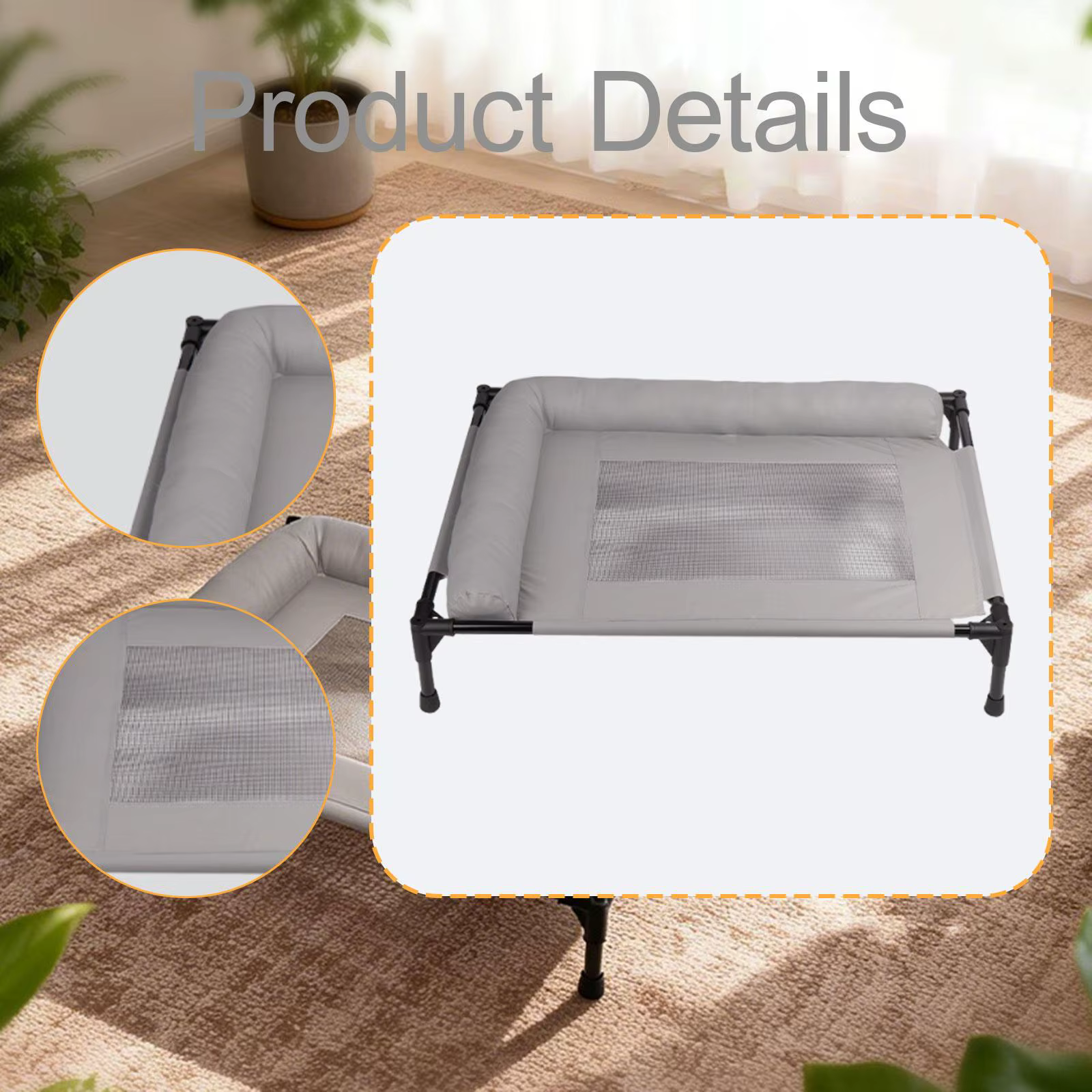 Elevated Pet Bed Multifunctional Outdoor Spacious Heavy Duty Easy Clean Comfortable Indoor Pet Supplies Accessory Metal Frame — image 3