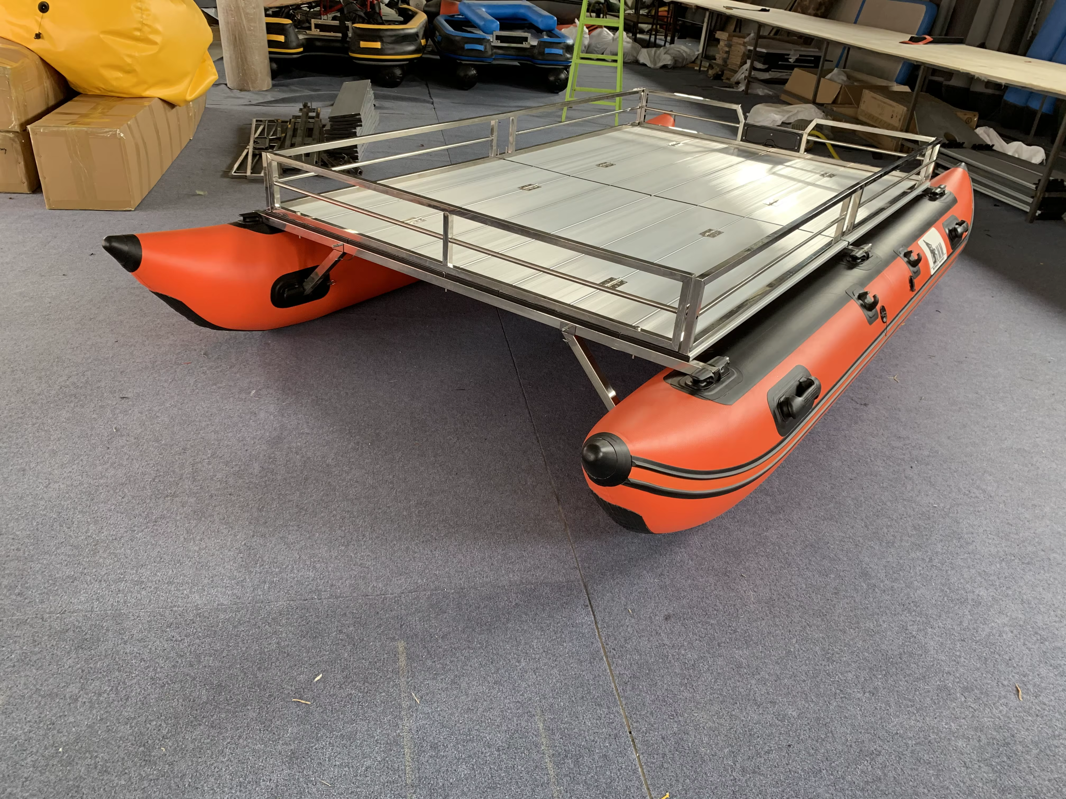Nueva Diseño de Barco Catamarán Inflable de Aluminio 13 pies — imagen 5