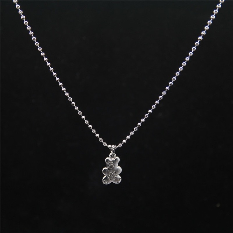 Punk Rock Flower Bear Heart Pendant Necklace Hip Hop Stainless Steel Jewelry Cool for Women Girl GiftsParty Nightclub Gifts — image 5