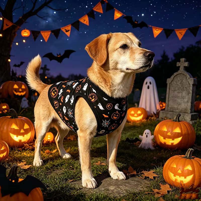 Halloween Dog Clothes for Small Dogs, Soft and Breathable Puppy Kitten Dog Shirts for Pet Cats, Dogs' T-Shirts Apparel Sleeveles — image 4