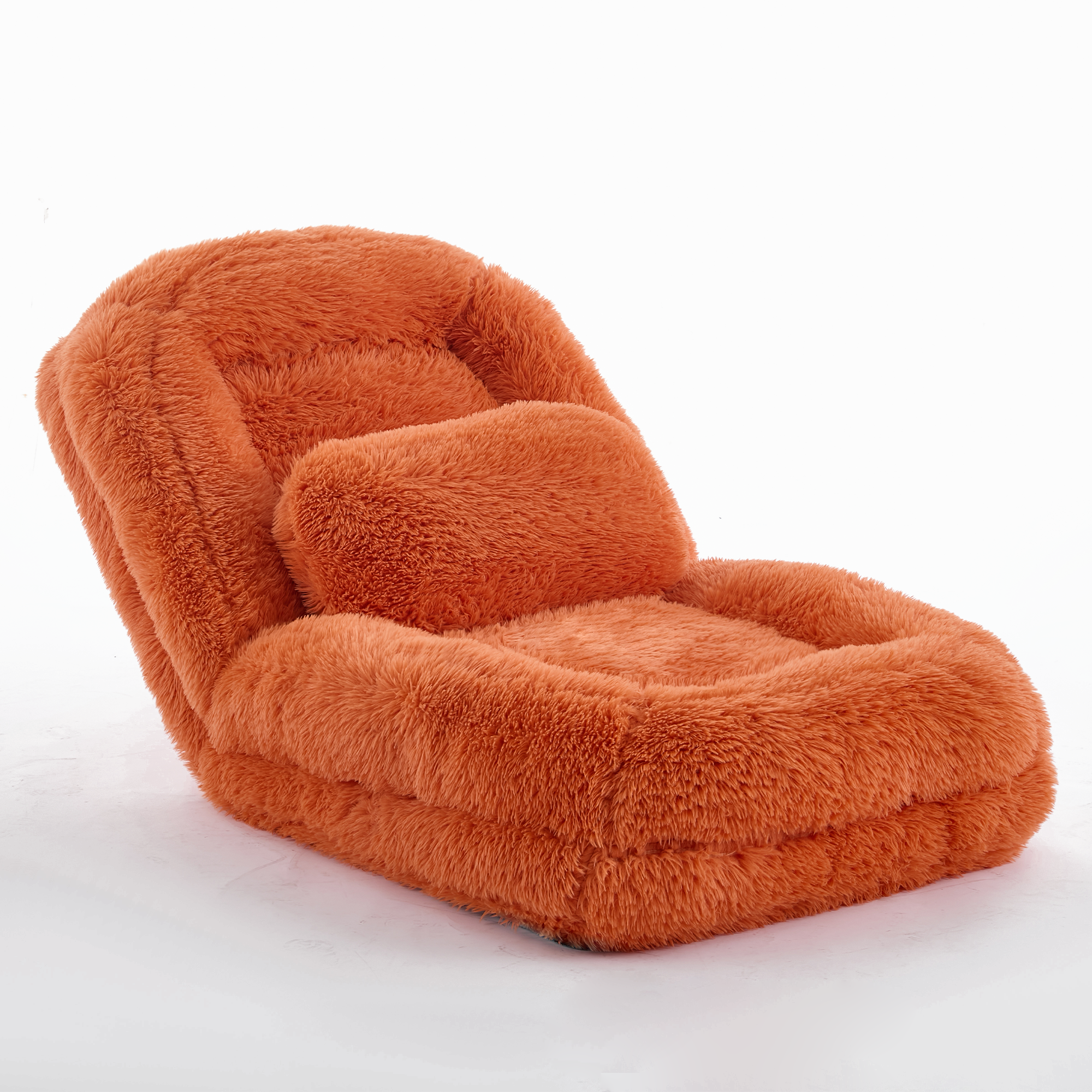 Human Dog Bed, Lazy Sofa, 5-Position Adjustable Convertible, Floor Gaming Chair, bedroom, living room, Suitable for gaming, meditation, relaxation, Plush Fabric, Orange — image 17