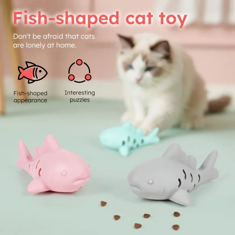 Silicone fish young cat pet teasing cat gnawing and hiding food — image 6
