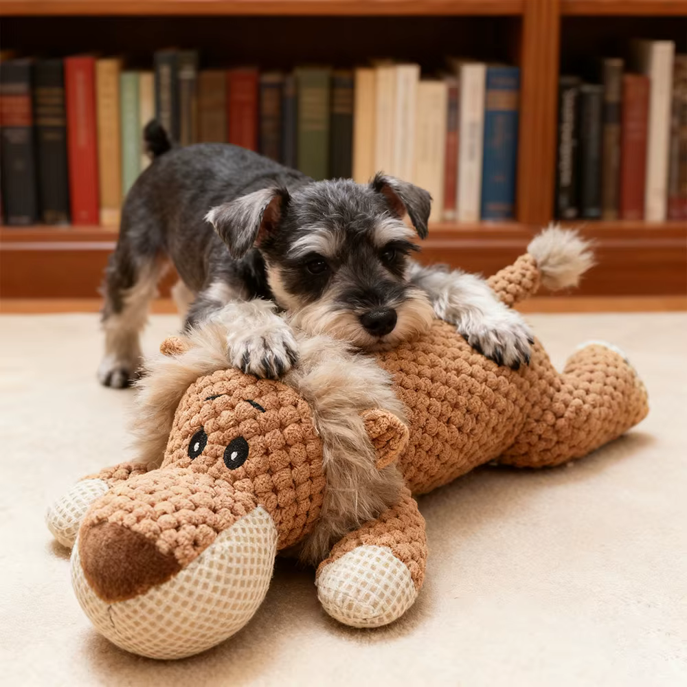 Large Dog Plush Toy Squeak Fleece Durable Chewable Cute Soft Molar Chew for Teething Small Dogs Pet Cartoon Puppy Chew Squeak — image 4