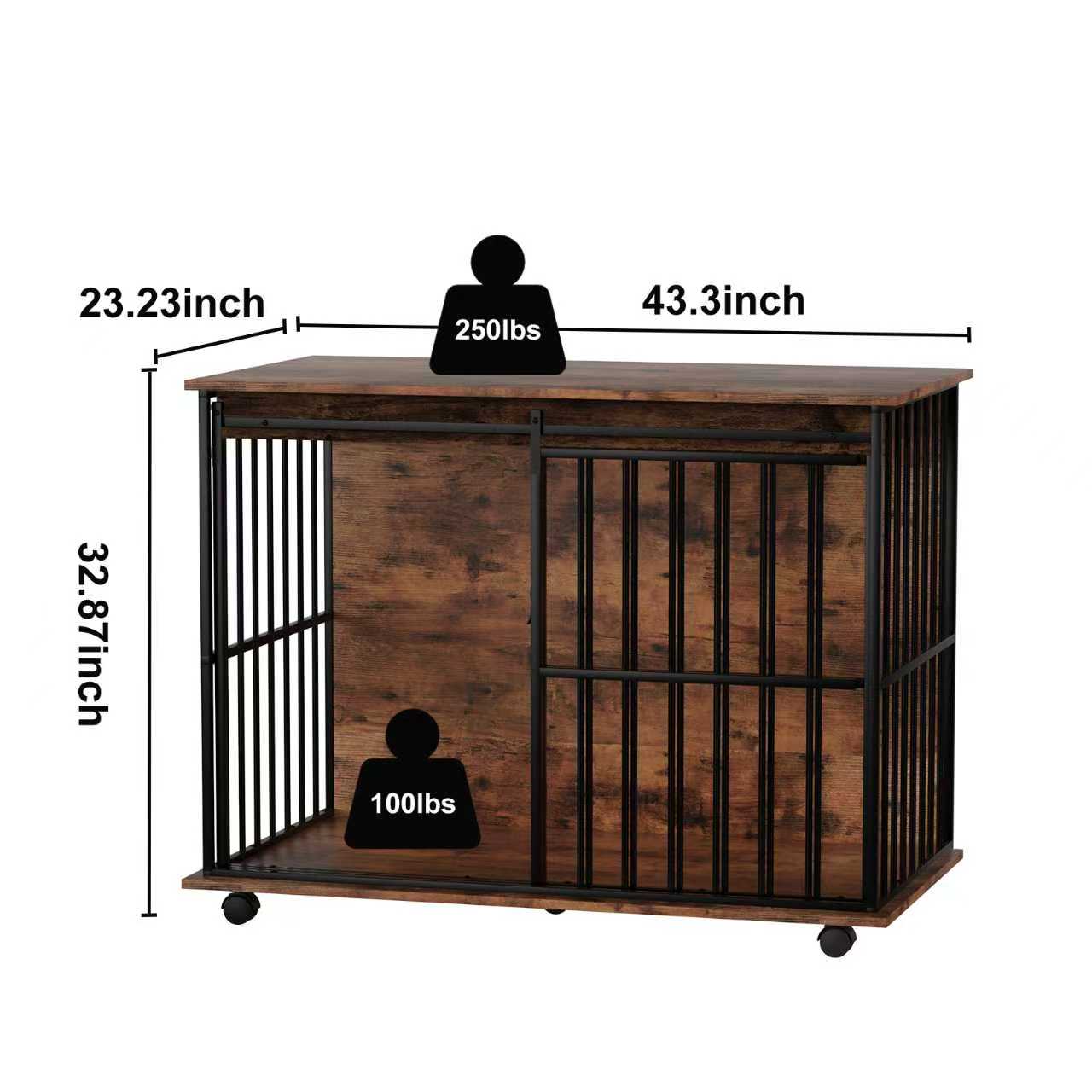 Dog crate furniture, large-sized dog crate suitable for medium to large dogs, wooden dog kennel furniture — image 9