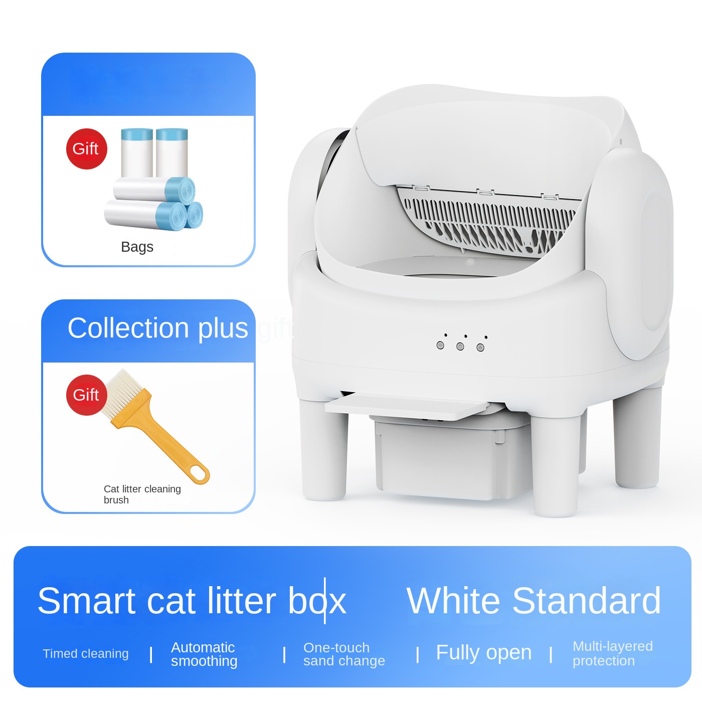 Caja de Arena Automática Inteligente para Gatos con Diseño Abierto, Auto Limpieza Eléctrica, Recogida Automática, Baño Inteligente de Tamaño Completo — imagen 5