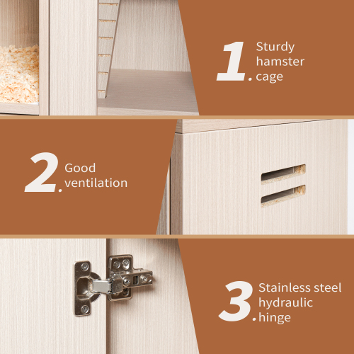 Caja para Conejos de 4 Niveles, Caja para Hamsters de Madera con Almacenes — imagen 7