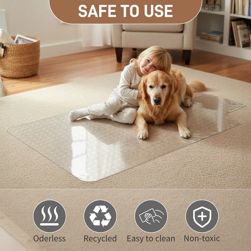 Manta de Piso PVC Congelado - 1.5mm Anti-Rasguño Impermeable para Área de Alimentación de Mascotas y Suelo de Cárcel Canina — imagen 1