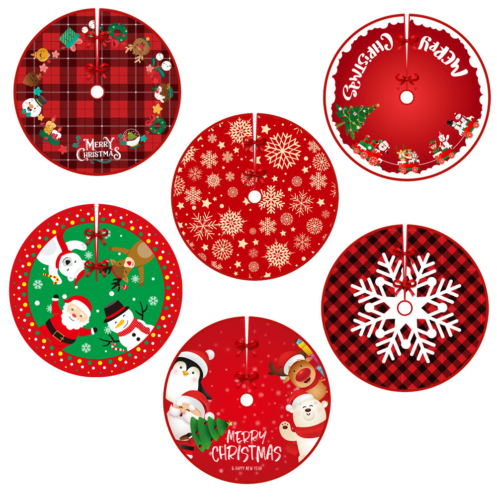 New Christmas Tree Skirt Creative Old Man Snowman Elk Pattern Tree Bottom Decoration Christmas Tree Ornaments — image 1