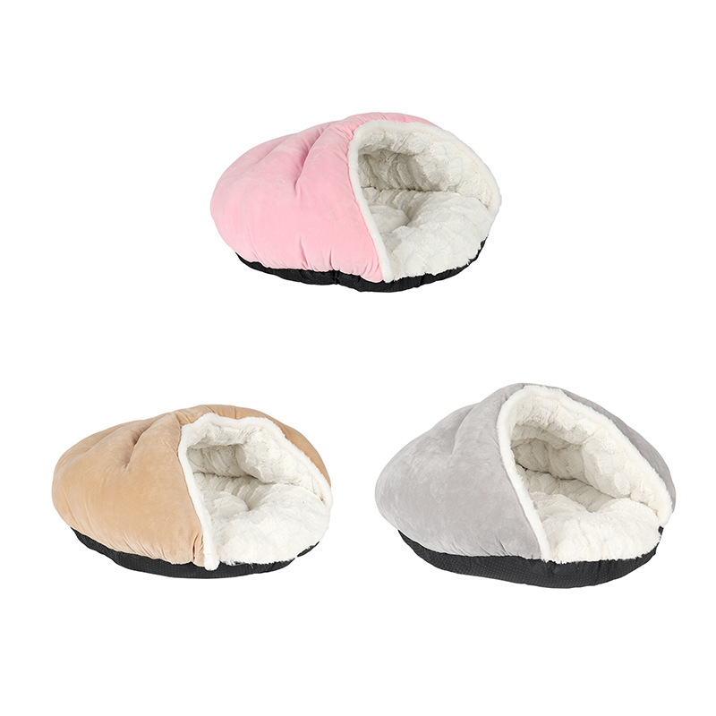 PSM winter warm plush dog kennel closed yurt slippers cat sleeping bag cat kennel pet pad — image 4