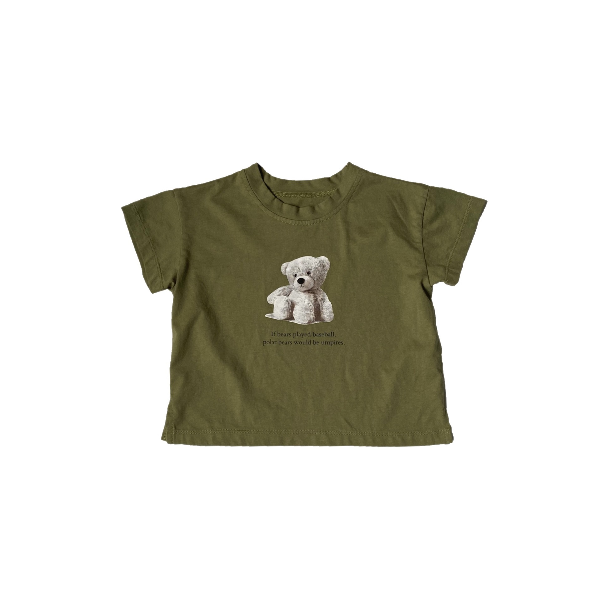 Round neck cartoon teddy bear printed short sleeved T-shirt — image 6