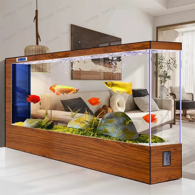 Tanque de Acuario Gigante para Piso de Gran Tamaño con Vidrio Ultra Transparente como Divisor de Habitación para Salón — imagen 6