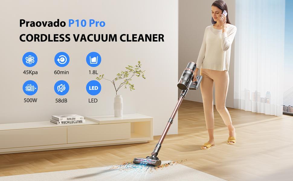 Aspiradora de mano inalámbrica para pelo de mascota con 45KPa de potente succión, pantalla táctil LED, 60 minutos de batería, ligera para el hogar — imagen 2