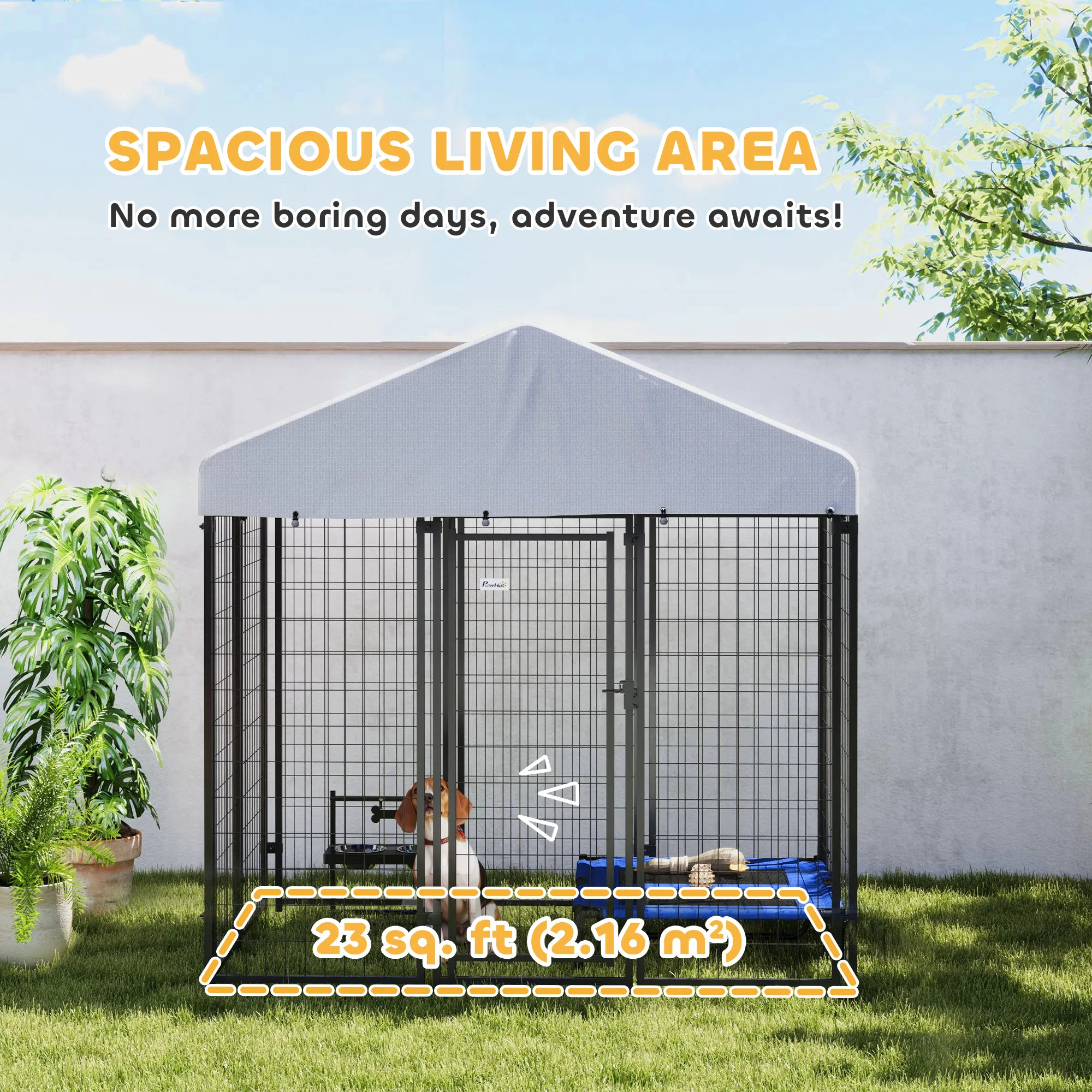 Outdoor Dog Kennel with Waterproof UV-Resistant Cover, 6 x 4 x 6 ft — image 5
