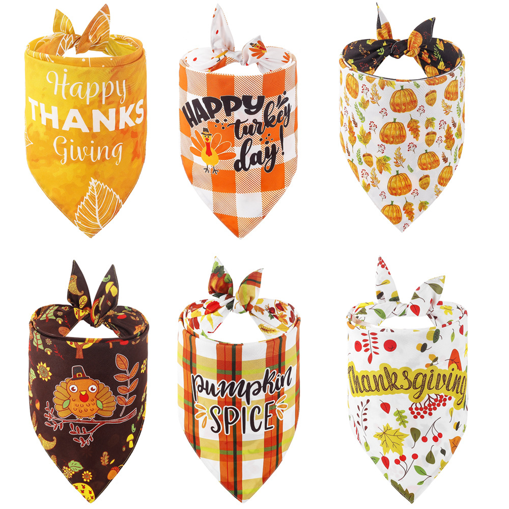 New Pet Scarf Dog Triangle Scarf Thanksgiving Pet Bandana — image 3