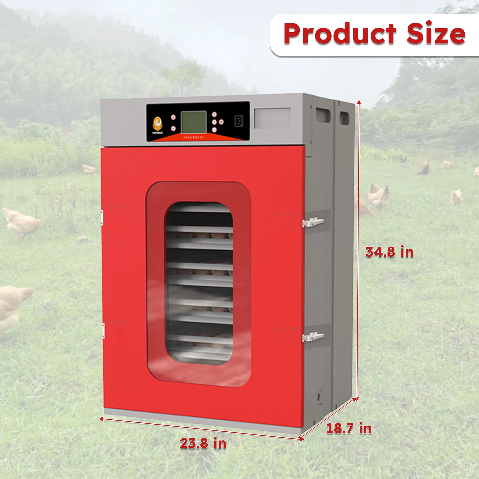 400 Eggs Incubator Cabinet with Automatic Turning & Digital Temperature Control, Large Commercial Poultry Hatcher Cabinet for Chicken, Duck, Goose, Quail Eggs — image 5