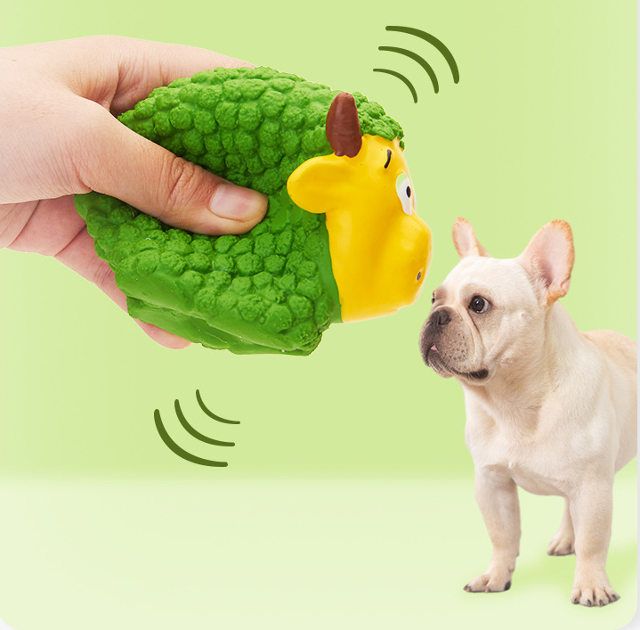Juguetes de Sonido Latex Serie Animales Comida Interactivos Teddy Corgi Samoyed Paquete Combinado Juguetes Caninos — imagen 1