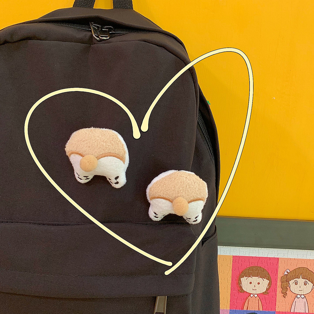 Korean Version Ins Cartoon Plush Cute Ass Puppy Brooch Girl Pin Bag Doll Pendant Student Couple — image 4