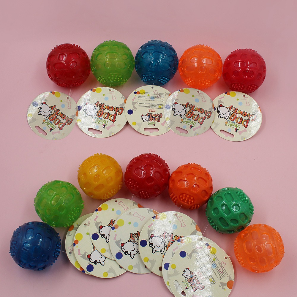 Bite resistant TPR pet toy interactive dog grinding pet ball sound cleaning dog toy — image 10