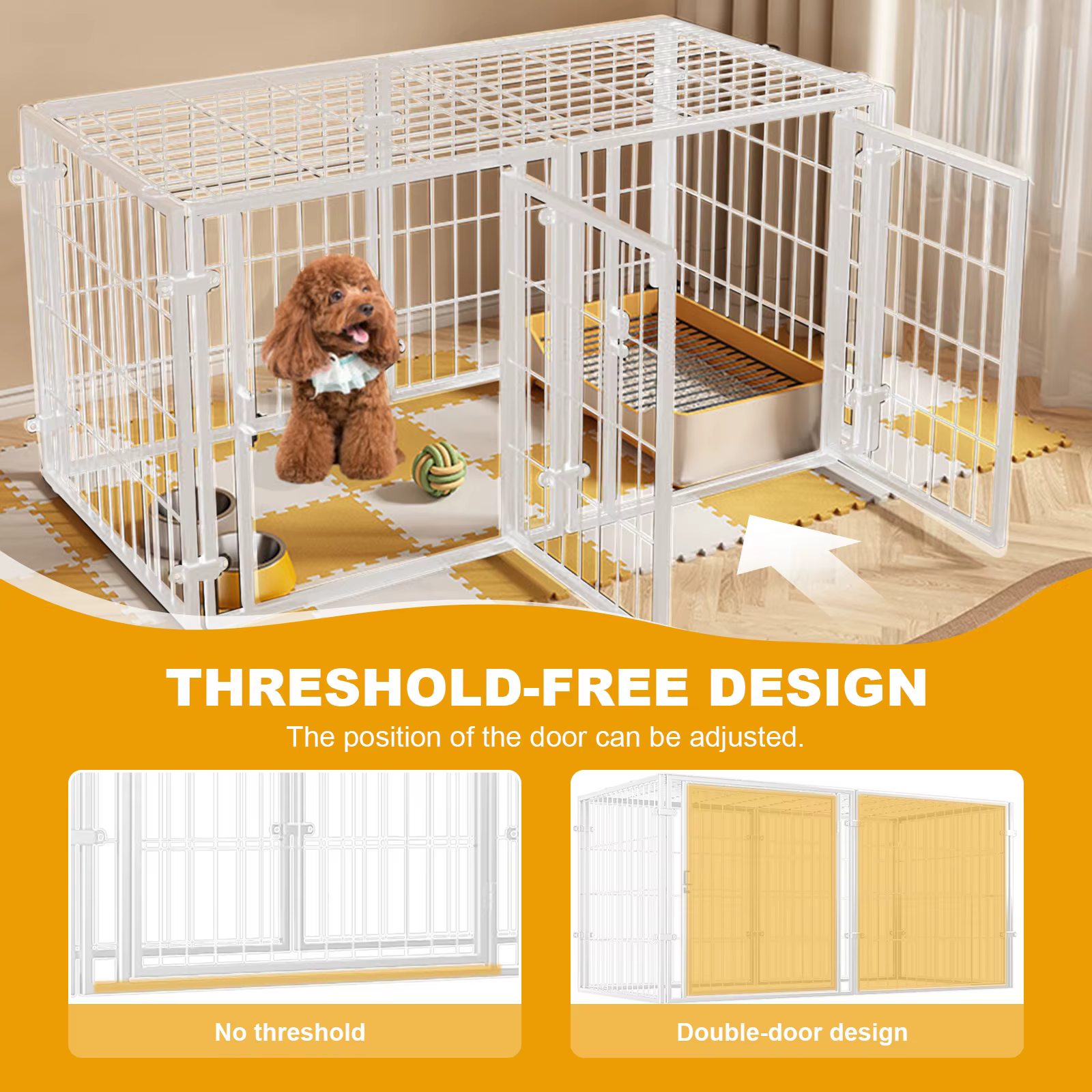 Caja de Kennel con Puerta para Perros - Jaula Metálica Resistente para Cachorros, Conejos y Peces — imagen 3