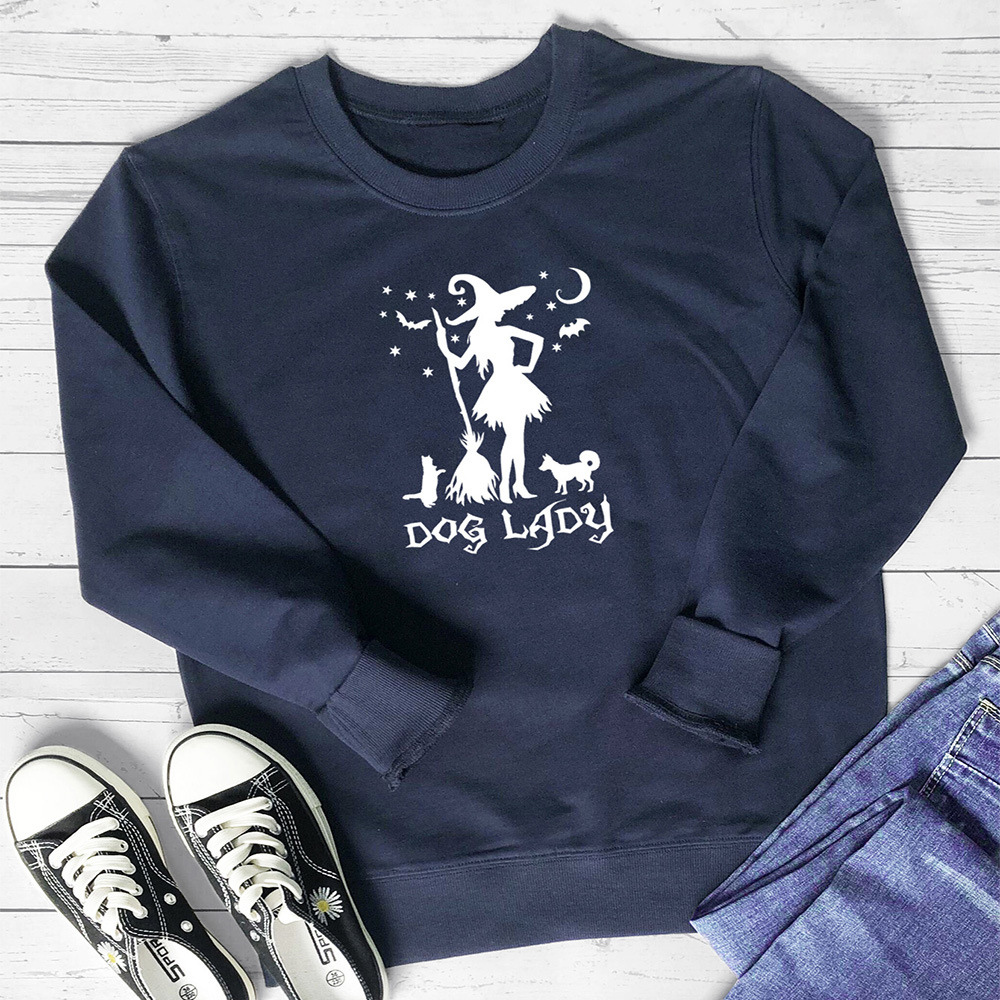 DOG LADY letter witch print hoodie — image 9