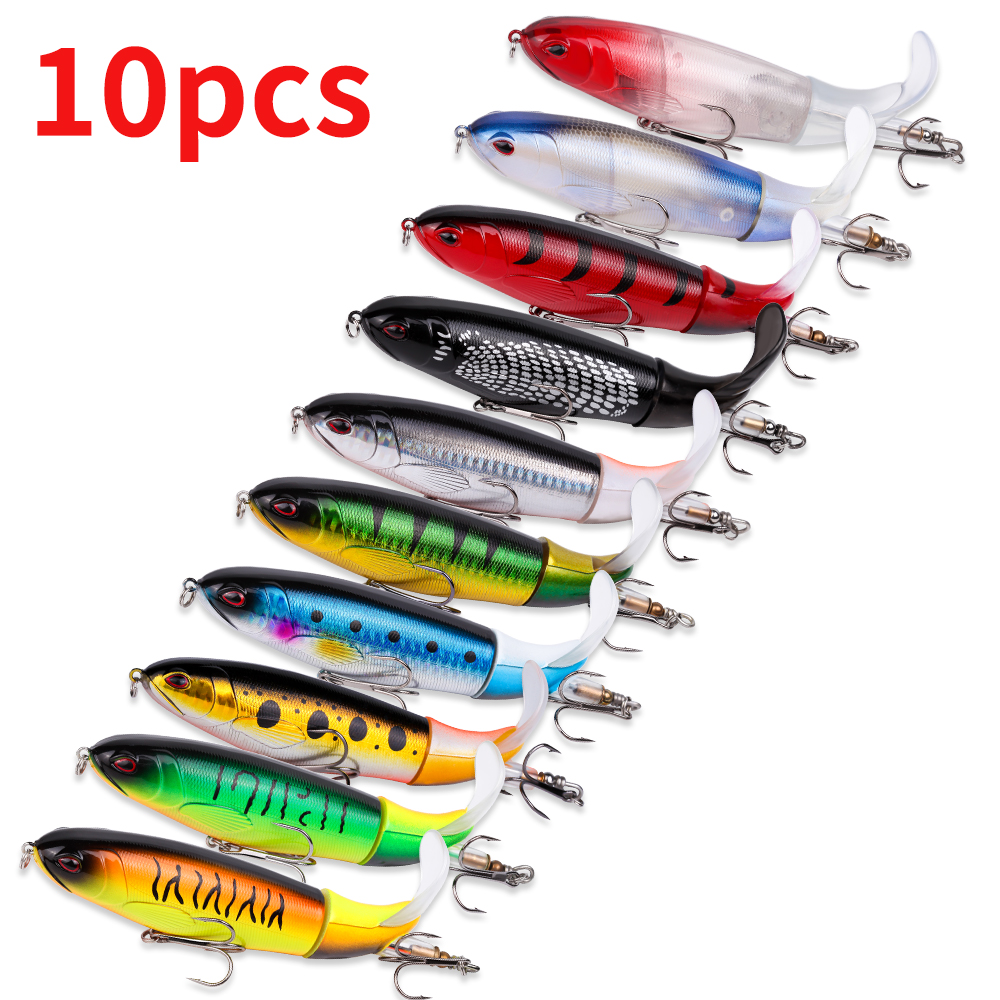 Kit de 10 Piezas de Linternas de Pesca Premium con Hilo de Propulsión, Ganchos Duraderos y Acciones Realistas para Agua Dulce — imagen 5