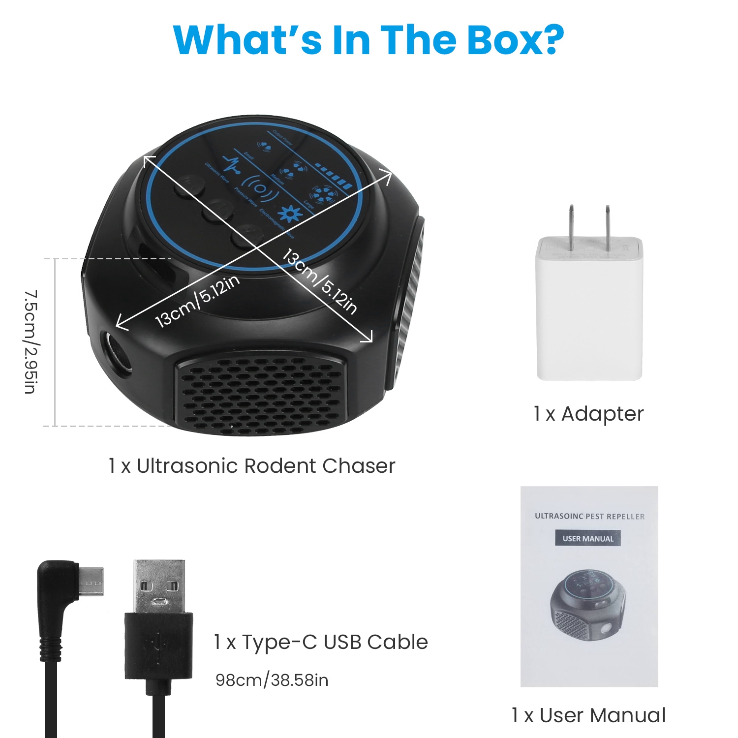 360 Degree Ultrasonic Mice Repellent Indoor Rodent Repeller Rat Squirrel Rodent Chaser With 3 Modes 2 Strobe Lights For Kitchen Warehouse — image 16