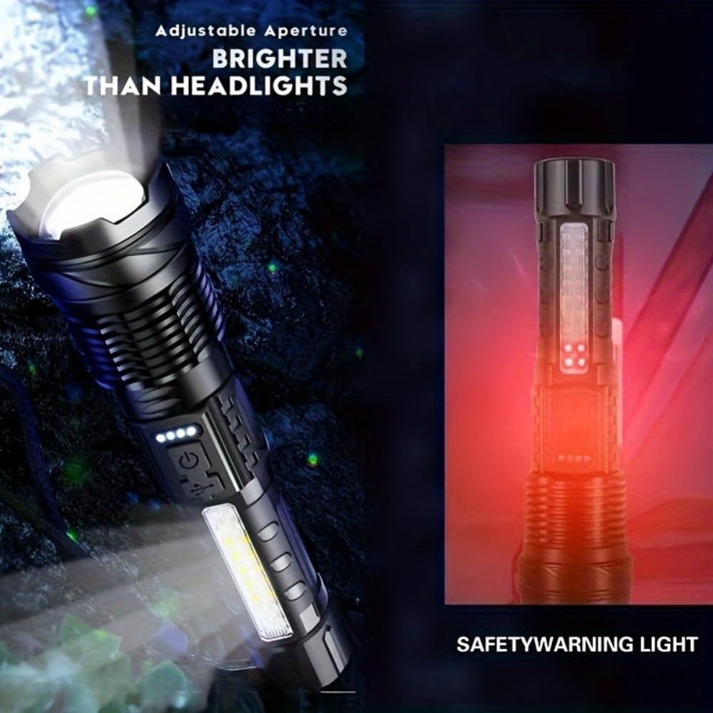 Lámpara LED de Alta Potencia Portátil con Recarga, Foco Ajustable y Resistente al Agua para Camping, Pesca, Caza, Escalada y Emergencias — imagen 6