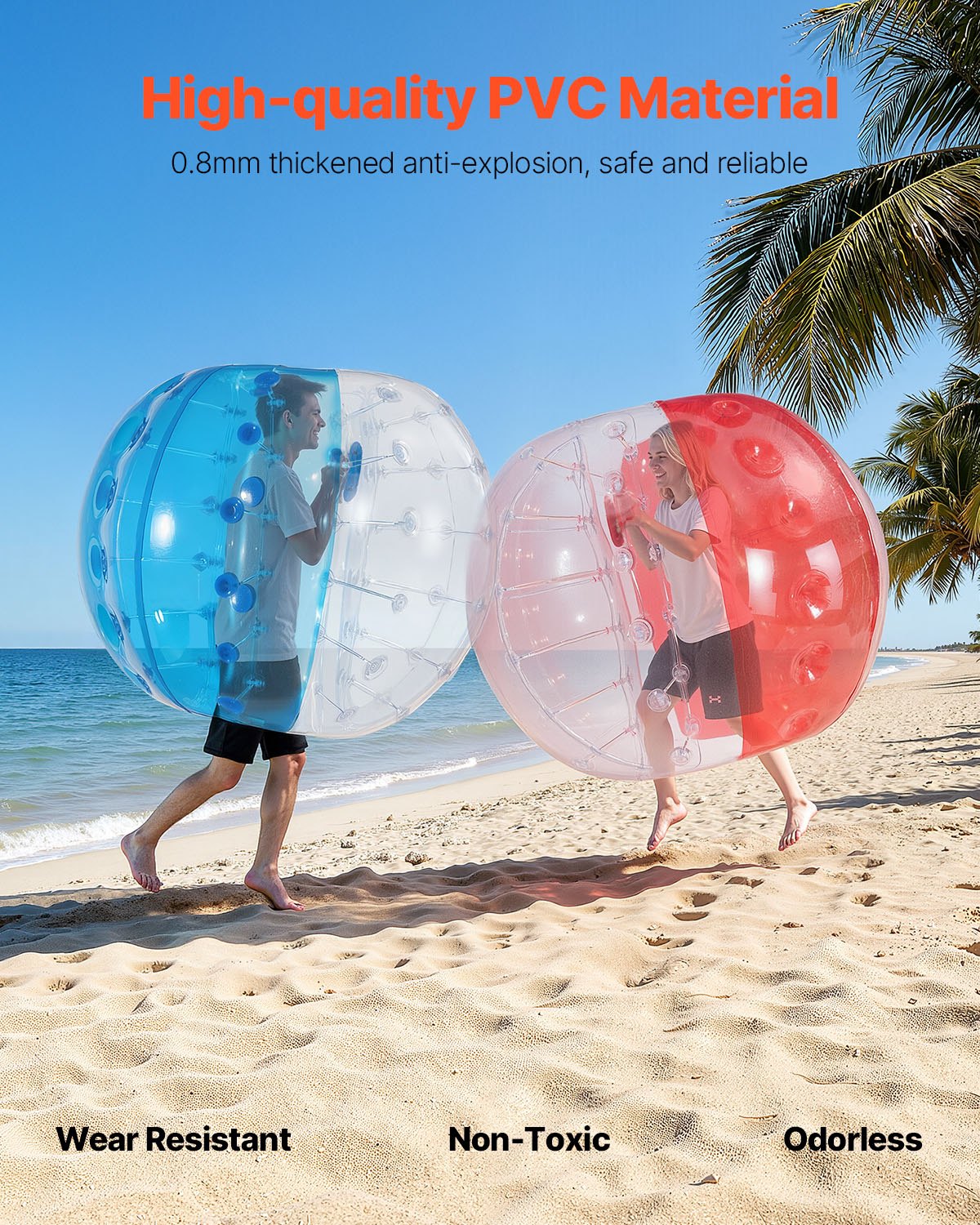 Pelotas de Bumper Inflables 2 Unidades, Cuerpo de Sumo de 5 pies/1.5 metros para Adolescentes y Adultos, Pelotas de Burbuja Humano de 0.8 mm de PVC para Juegos de Equipo al Aire Libre, Juguetes de Impacto para Jardín, Patio, Parque — imagen 5
