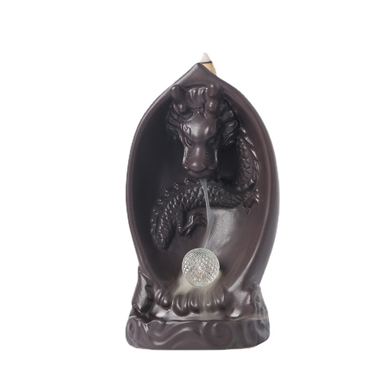 Creative LED Lamp Backflow Incense Burner Original Chinese Dragon Backflow Aromatherapy Furnace Ornament — image 5