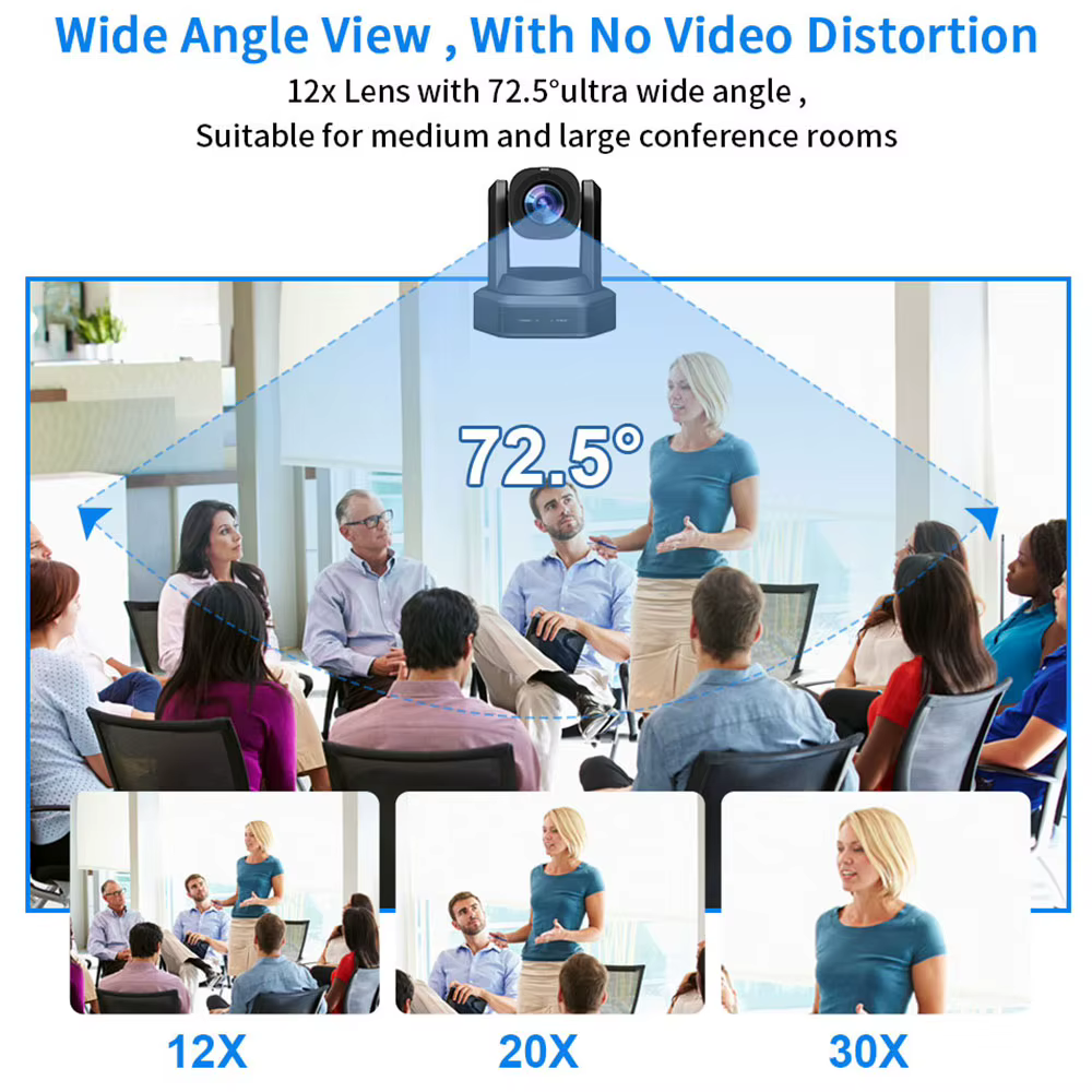 Runpu 1080P/60fps NDI Conference PTZ Video Camera 12/20/30x Zoom Ai Auto Tracking PTZ SDI Camera HDMI USB Outputs Support POE — image 6